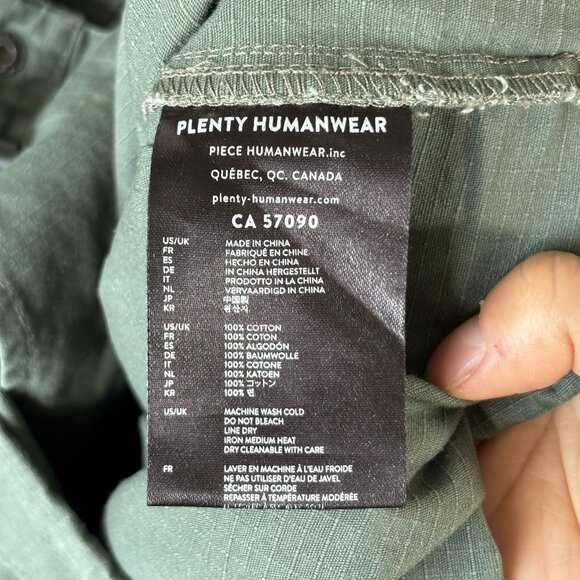 Plenty Humanwear Terence Snaps Shirt Mens M Green Ripstop Workwear Outdoor Coat - Picture 9 of 16